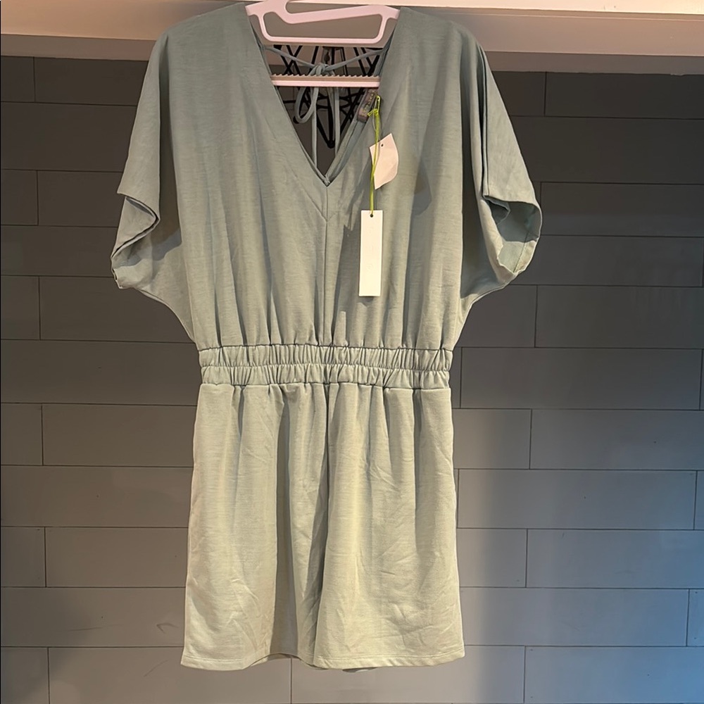NWT Good Luck Gem dusty blue romper